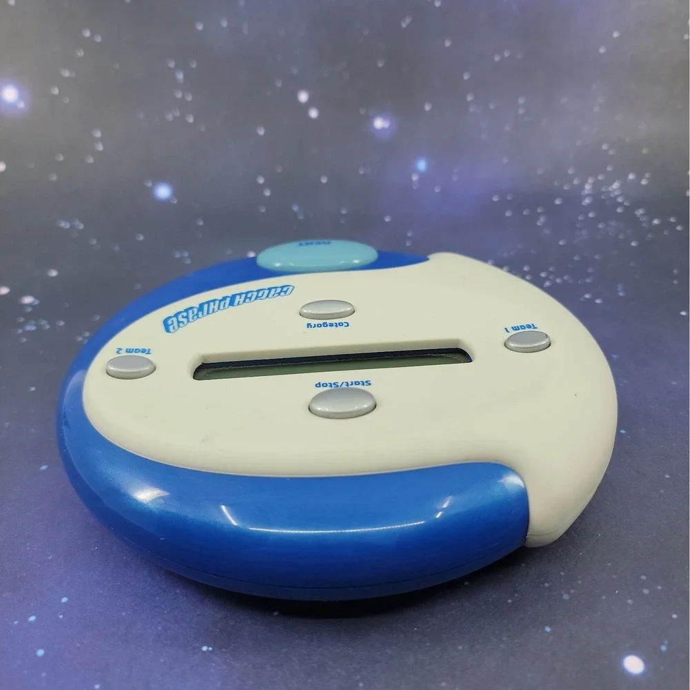 Catch Phrase Electronic Handheld Party Game White Blue 2004 Hasbro Works